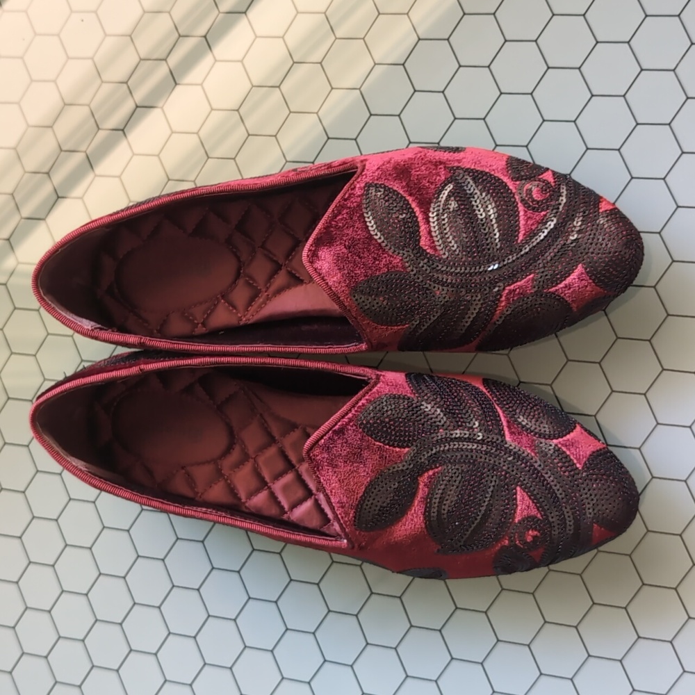 Birdies Heron Velvet Sequin Loafers